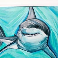 Framed Great White Shark Painting - Sunshine & Sweet Pea's Coastal Decor