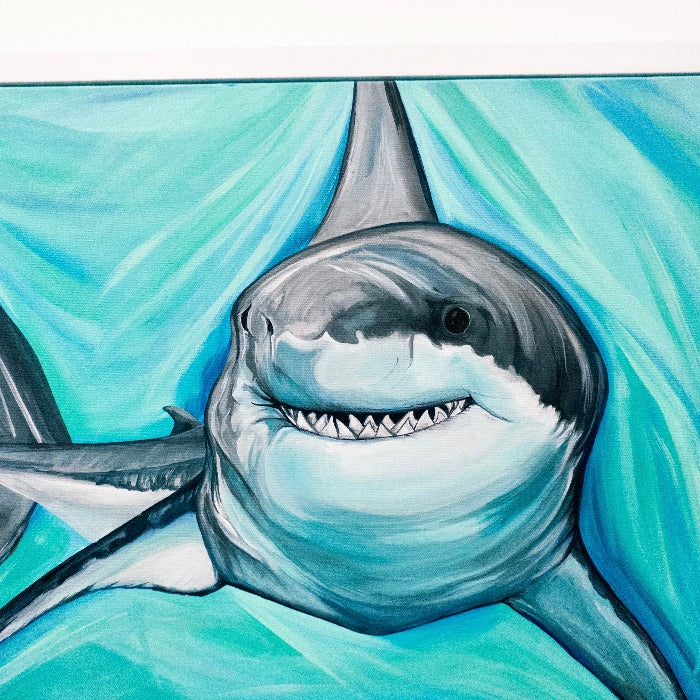 Framed Great White Shark Painting - Sunshine & Sweet Pea's Coastal Decor