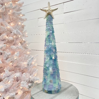 Extra Large Sea Glass Tree w/Lights & Starfish Topper Sunshine & Sweet Peas Coastal Decor