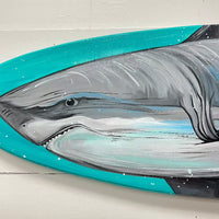 Great White Shark Wooden Surfboard - Sunshine & Sweet Pea's Coastal Decor