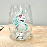 Assorted Ocean Inspired Hand Painted Stemless Wine Glasses - Sunshine & Sweet Pea's Coastal Decor
