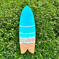 Assorted 22" Beach Teal Resin & Dark Sand Surfboard - Sunshine & Sweet Pea's Coastal Decor