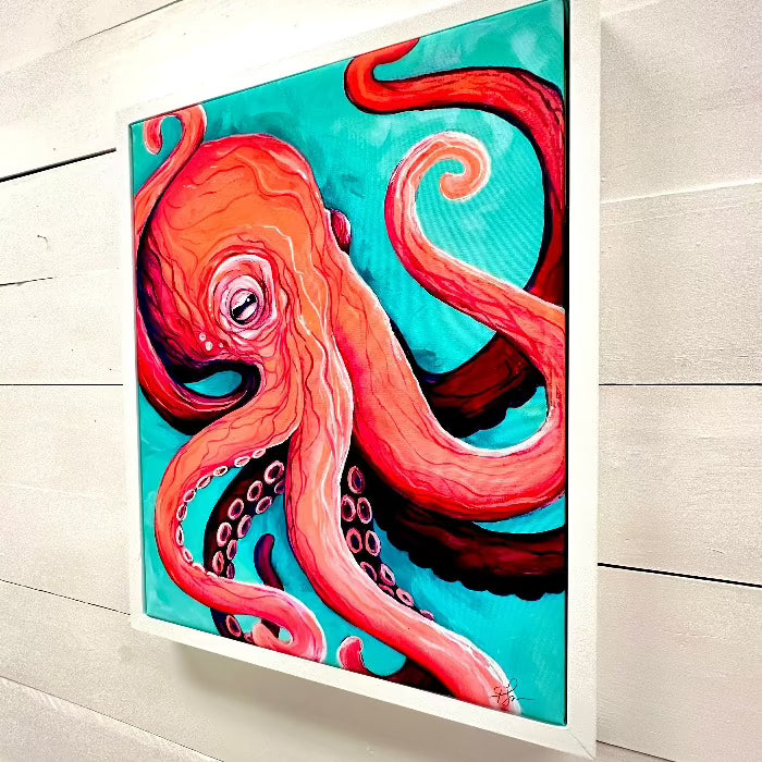 Framed Octopus Canvas Print - Sunshine & Sweet Pea's Coastal Decor