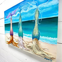 Mermaid Friends Seascape Commission - Sunshine & Sweet Pea's Coastal Decor