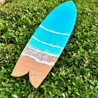 Assorted 22" Beach Teal Resin & Dark Sand Surfboard - Sunshine & Sweet Pea's Coastal Decor