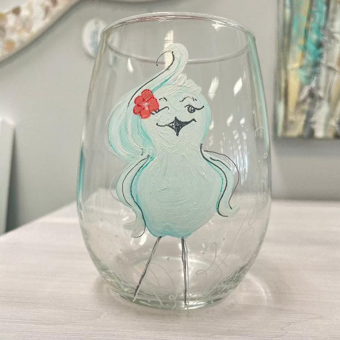 Assorted Ocean Inspired Hand Painted Stemless Wine Glasses - Sunshine & Sweet Pea's Coastal Decor