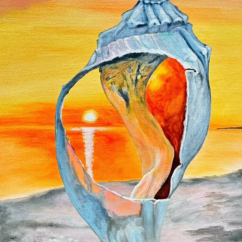 Seashell Sunset Painting - Sunshine & Sweet Pea's Coastal Decor