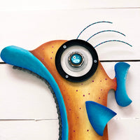 "Ty Netail" Funky Wooden Fish - Sunshine & Sweet Pea's Coastal Decor