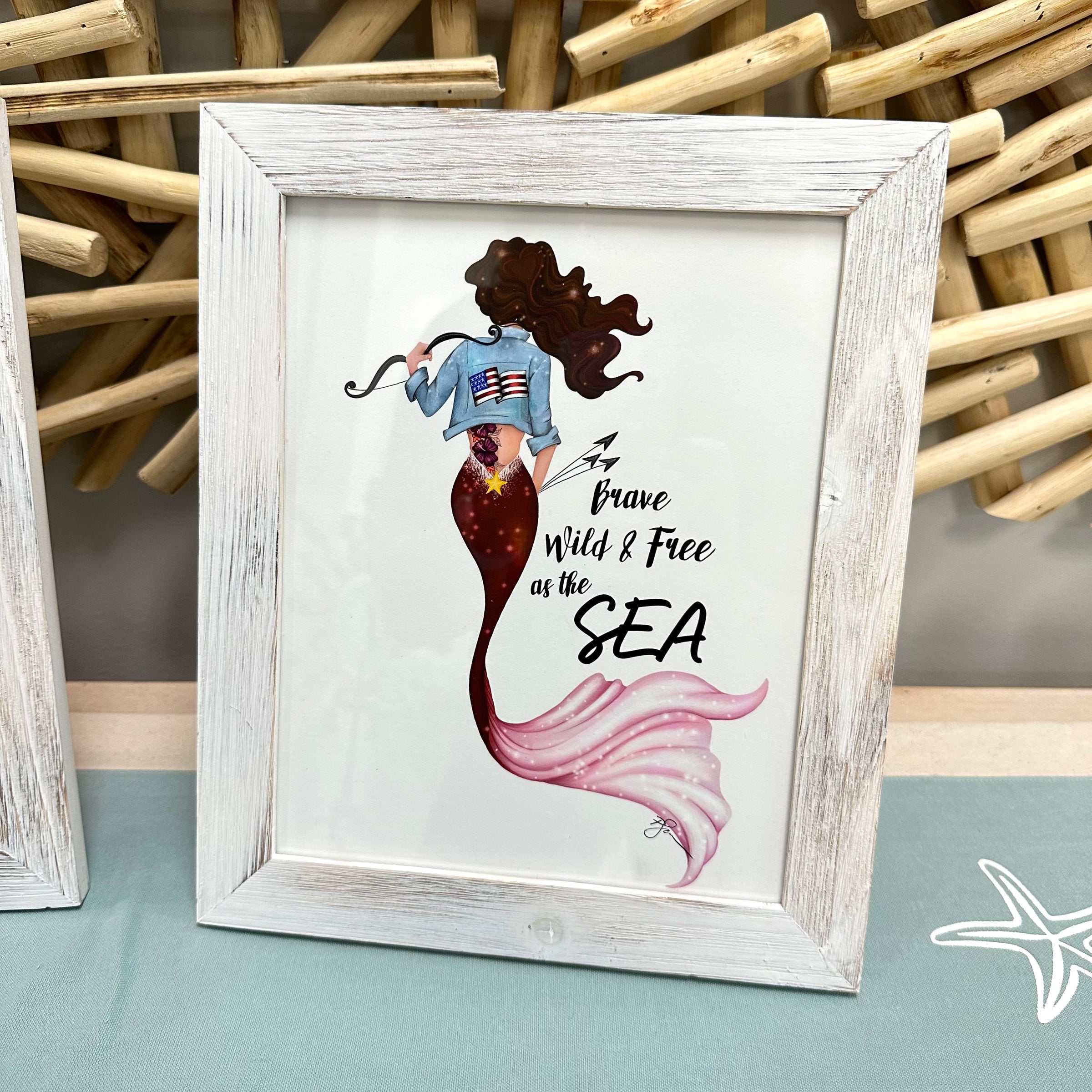 Fourth of July Mermaid Print