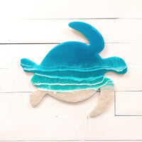 Beach Inspired Teal Resin Sea Turtle - Sunshine & Sweet Pea's Coastal Decor