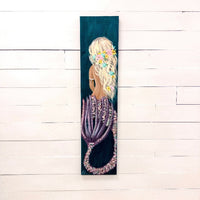 Custom Mermaid on Wood with Matte Finish & Embellishments Commission - Sunshine & Sweet Pea's Coastal Decor