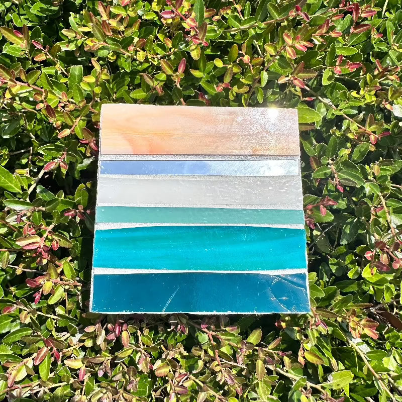 Mosaic Abstract Sunset & Water Scene - Sunshine & Sweet Pea's Coastal Decor