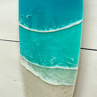 Assorted 22" Beach Teal Resin & White Sand Surfboard - Sunshine & Sweet Pea's Coastal Decor