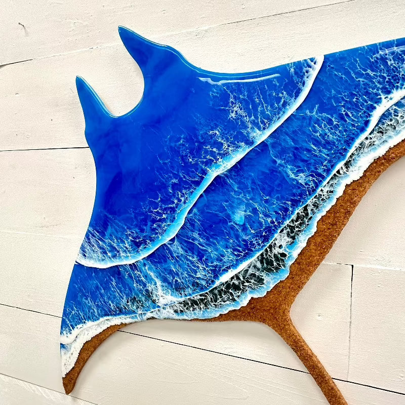 Beach Inspired Blue Resin Manta Ray - Sunshine & Sweet Pea's Coastal Decor
