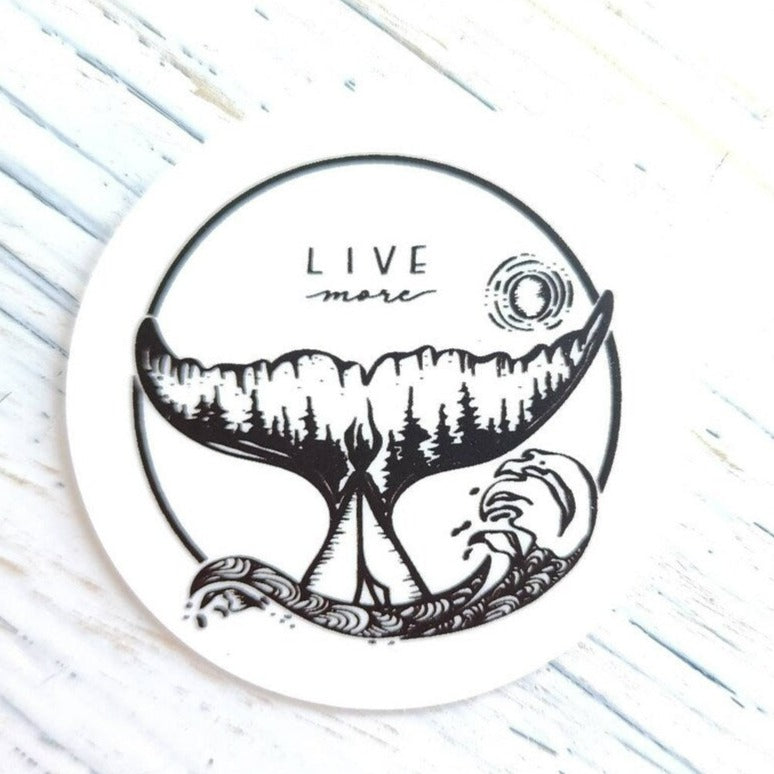 Live More Whale Tail Sticker