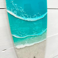 Assorted 22" Beach Teal Resin & White Sand Surfboard - Sunshine & Sweet Pea's Coastal Decor