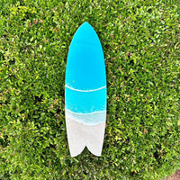 Assorted 22" Beach Teal Resin & White Sand Surfboard - Sunshine & Sweet Pea's Coastal Decor