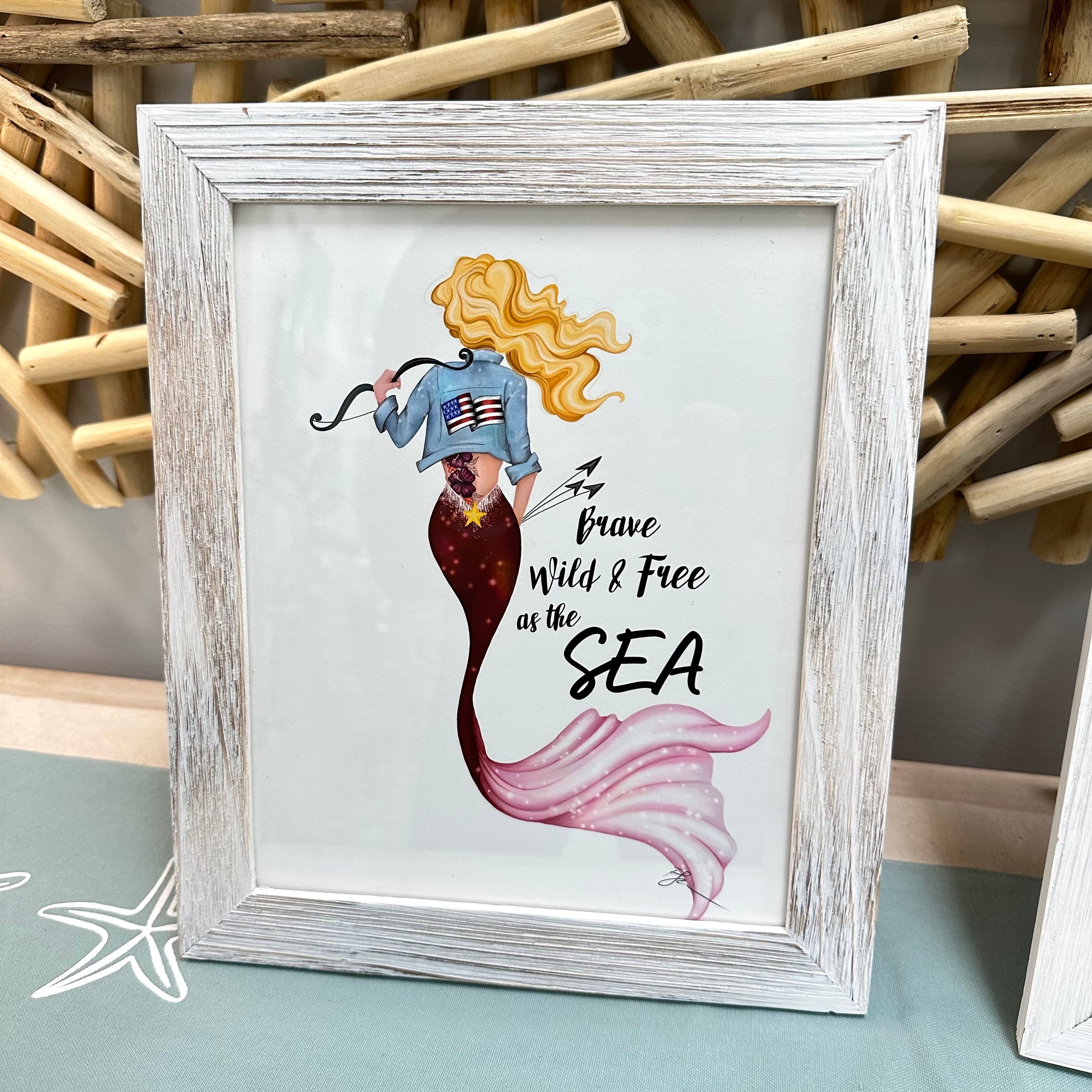 Fourth of July Mermaid Print