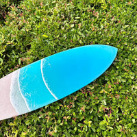 Assorted 22" Beach Teal Resin & White Sand Surfboard - Sunshine & Sweet Pea's Coastal Decor