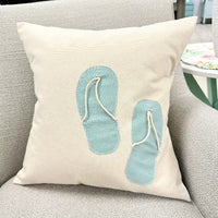 Flip Flop Canvas Pillow - Sunshine & Sweet Pea's Coastal Decor