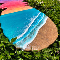 Sunset Custom Resin Pineapple Commission - Sunshine & Sweet Pea's Coastal Decor