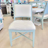 Mahogany White Table & Blue Chairs Set