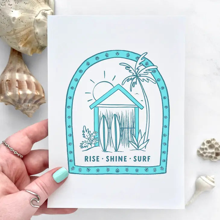 Rise Shine Surf Art Print