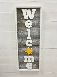 Wooden Welcome Décor w/Sun - Sunshine & Sweet Pea's Coastal Decor