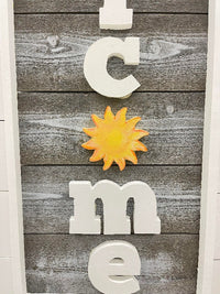Wooden Welcome Décor w/Sun - Sunshine & Sweet Pea's Coastal Decor