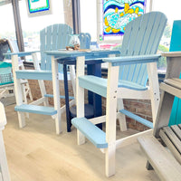 Powder Blue on White Poly Outdoor Furniture Balcony Set