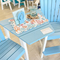 Powder Blue on White Poly Outdoor Furniture Balcony Set