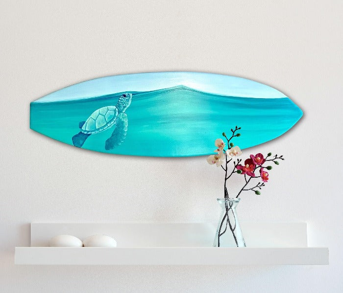 Custom Surfboard Commission - Sunshine & Sweet Pea's Coastal Decor