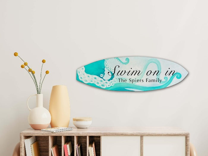 Custom Surfboard Commission - Sunshine & Sweet Pea's Coastal Decor