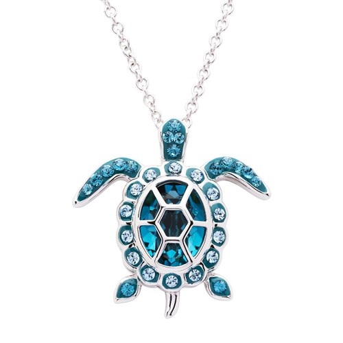 Crystal Turtle Birth Stone Necklace