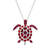 Crystal Turtle Birth Stone Necklace