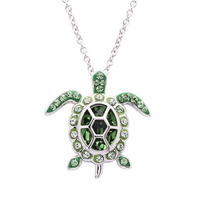 Crystal Turtle Birth Stone Necklace