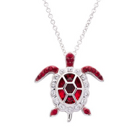 Crystal Turtle Birth Stone Necklace