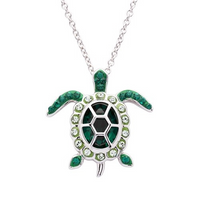 Crystal Turtle Birth Stone Necklace