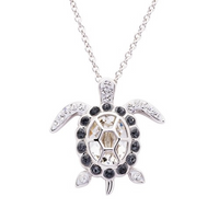 Crystal Turtle Birth Stone Necklace