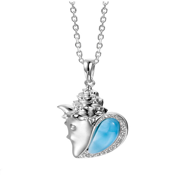 Larimar Conch Shell Necklace - Sunshine & Sweet Pea's Coastal Decor