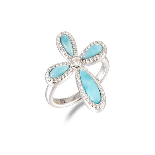 Larimar Cross Ring - Sunshine & Sweet Pea's Coastal Decor