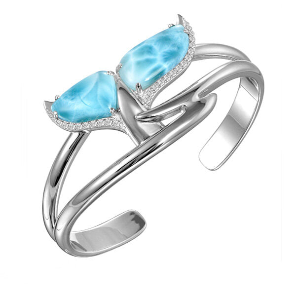 Larimar Whale Tail Bangle - Sunshine & Sweet Pea's Coastal Decor