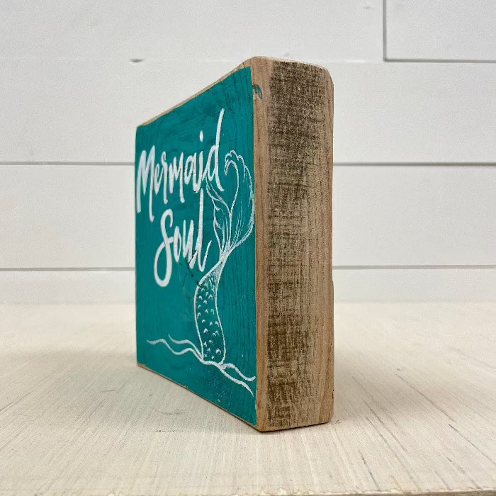 Mermaid Soul Wooden Table Sitter - Sunshine & Sweet Pea's Coastal Decor