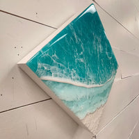 Diamond Beach Inspired Teal Resin Art - Sunshine & Sweet Pea's Coastal Decor