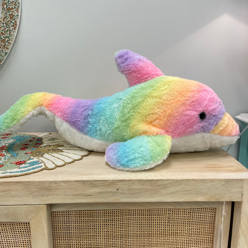 Rainbow Sherbet Dolphin Stuffed Animal