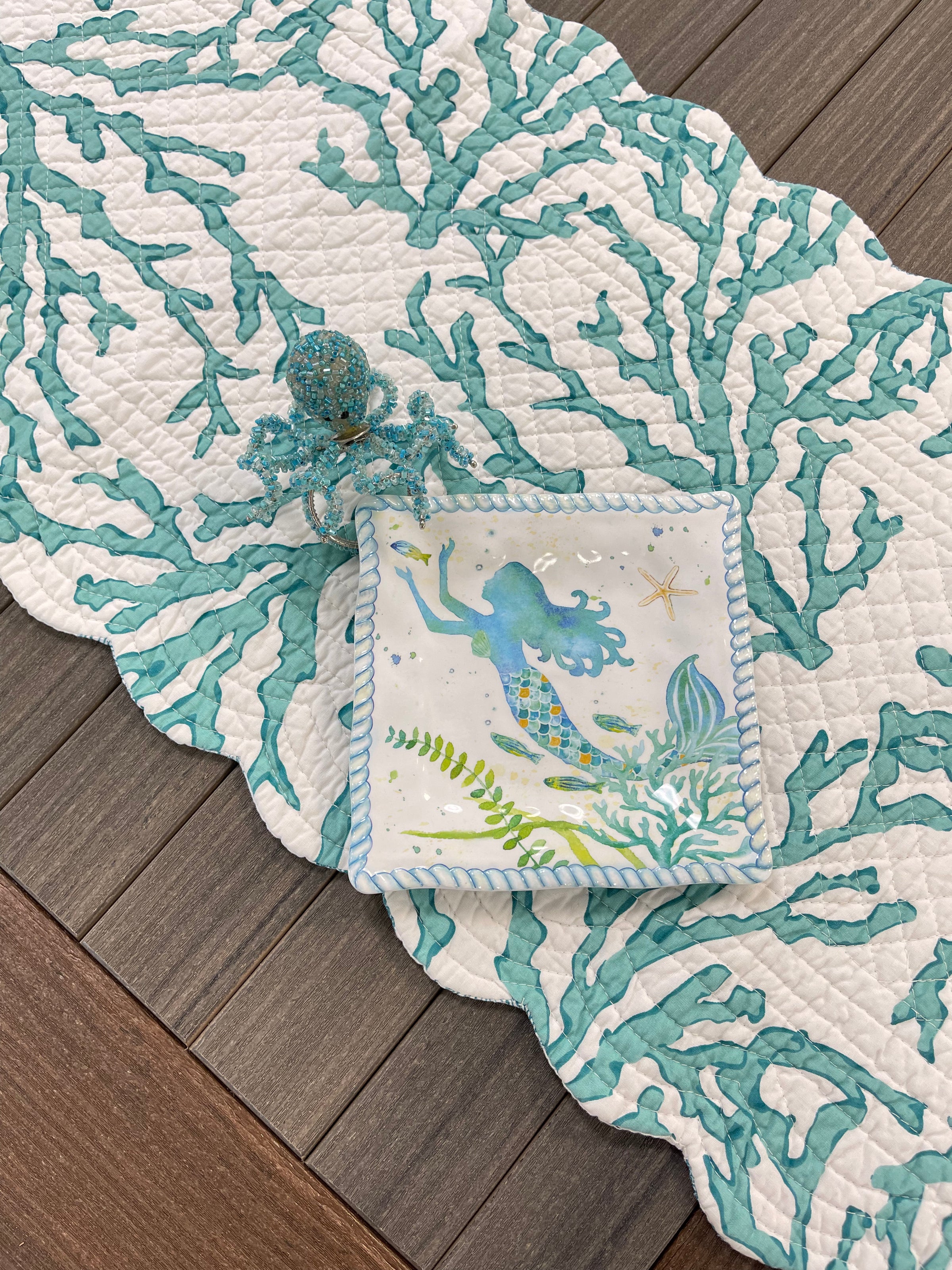 Cora Dark Teal Reversible Table Runner