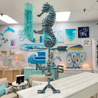 Seahorse Metal Weather Vane Sunshine & Sweet Peas Coastal Decor