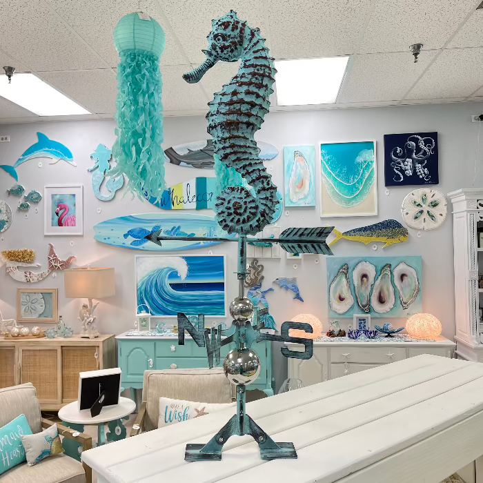 Seahorse Metal Weather Vane Sunshine & Sweet Peas Coastal Decor
