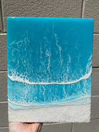 Teal Beach Inspired Resin Art - Sunshine & Sweet Pea's Coastal Decor