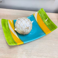Decorative Striped Glass Bowl - Sunshine & Sweet Pea's Coastal Decor